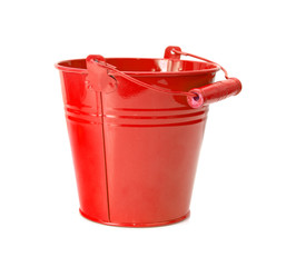 Beautiful Colorful Buckets Isolated on White Background