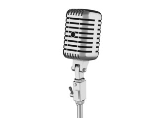 Fototapeta premium 3d Retro microphone. isolated on white