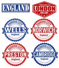England cities stamps