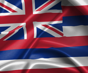 Satin flag, three dimensional render