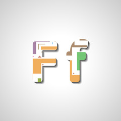 Colorful letter alphabet, abstract illustration