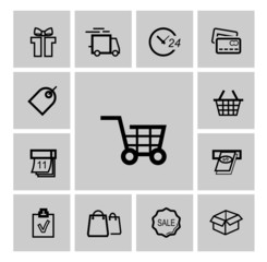 vector black shopping icons
