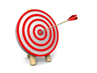 3d target and arrows, isolated on white