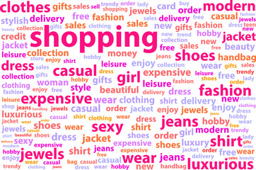 Shopping Word Cloud Concept Illustration