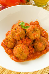 Polpette al sugo, meatballs with tomato sauce