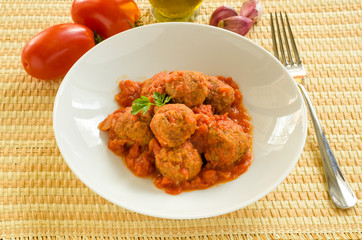 Polpette al sugo, meatballs with tomato sauce