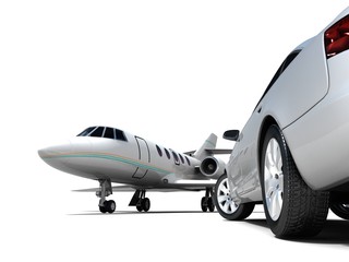 Luxury Transportation isolated on a white background