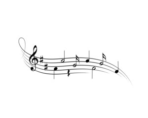 Musical symbols on a white background