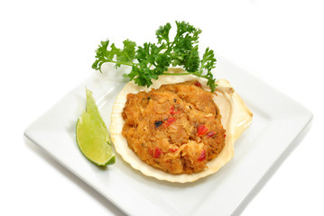 Stuffed Scallop with Fresh Lime and Parsley