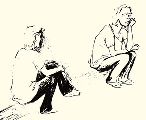 Hand Made Sketch representing people