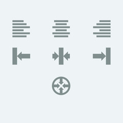 Alignment icon set