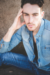 Obraz premium young handsome fashion model man