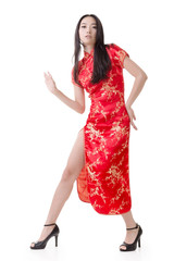 Sexy Chinese woman dress traditional cheongsam