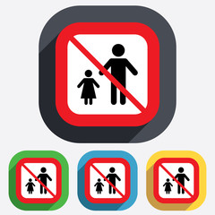 One-parent family with one child sign icon.