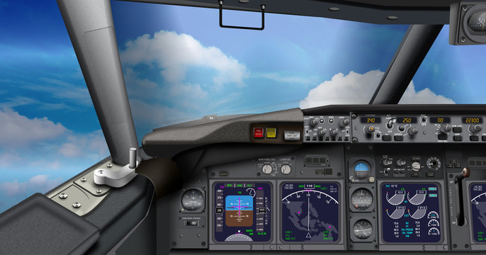 Cockpit Passagierflugzeug