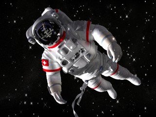The astronaut in outer space against stars © ArchMen