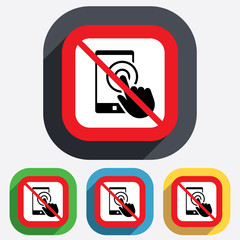 Touch screen smartphone sign icon. Hand pointer