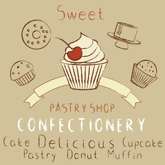 Pastry shop elements set