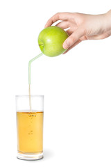 Natural or fresh apple juice concept.