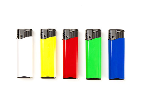 set of colored lighters