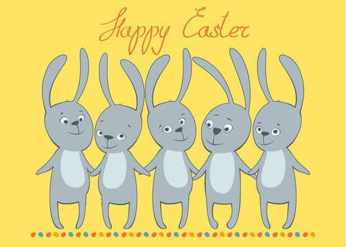 vector card happy Easter egg frame