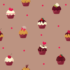 Naklejka premium seamless cartoon cake pattern