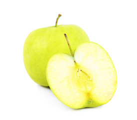 Green apples on a white background.