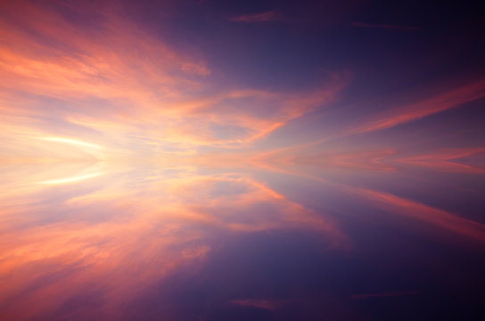 Reflection of colorful sunset
