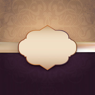 Vintage Frame with  damask lace pattern. Background
