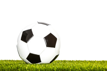 soccer ball on grass. Isolated