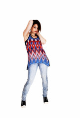 Fototapeta premium Girl in jeans.