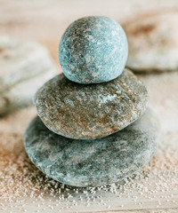 Fototapeta na wymiar Spirituality and enlightenment with Zen stones