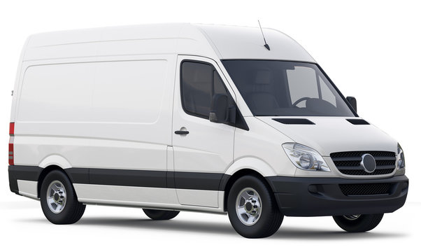 Compact white cargo van