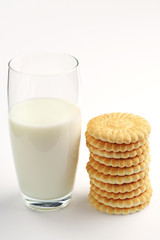Glass of milk and cookies