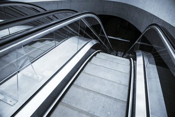 Moving escalator in the business center