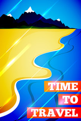 Time to travel vector poster in retro style