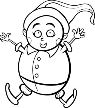 gnome or dwarf cartoon coloring page
