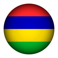 Fototapeta premium Mauritius flag button.