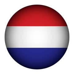 Netherland flag button. Original colors.