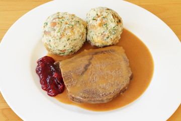 Sauerbraten with Knoedel / German cuisine