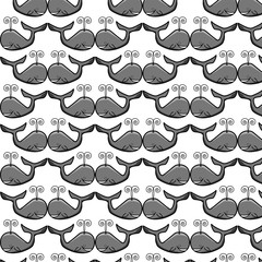 friendly whale swimming in the ocean pattern