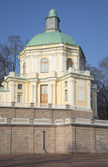 Fototapeta na wymiar At the Church pavilion Great Menshikov Palace. Oranienbaum