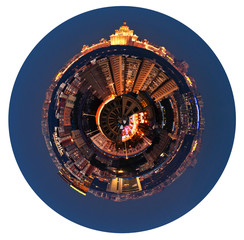 Naklejka premium spherical panoramic view of Moscow in night