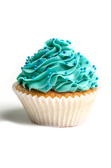 Blue creamed cupcake