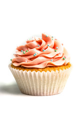 Pink creamed cupcake