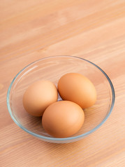 Brown egg in bowl