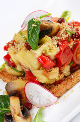 Salad from baked eggplants and peppers