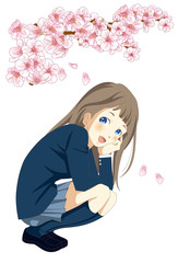 女の子　制服　春