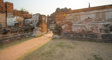 old wall in thai temple