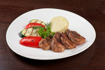 tongue with grilled vegetable